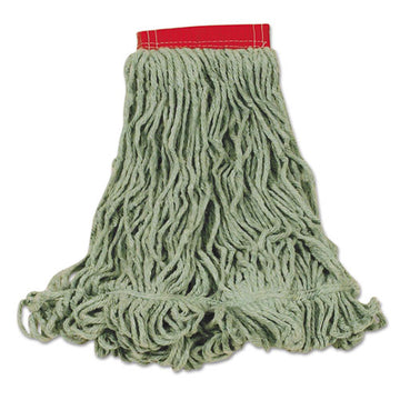 Rubbermaid® Commercial Super Stitch Blend Mop Heads, Cotton-synthetic, Green, Large freeshipping - TVN Wholesale